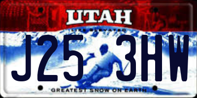 UT license plate J253HW