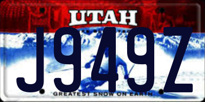 UT license plate J949Z