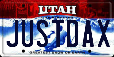 UT license plate JUSTDAX