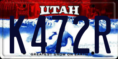 UT license plate K472R