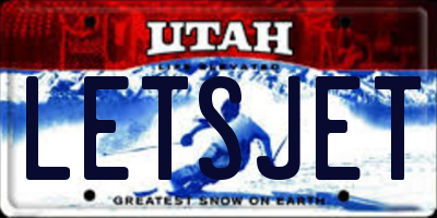 UT license plate LETSJET