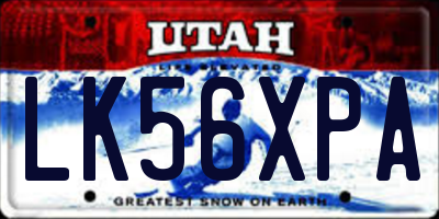 UT license plate LK56XPA