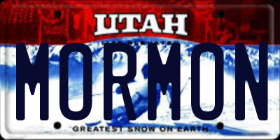 UT license plate MORMON