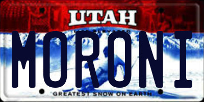 UT license plate MORONI