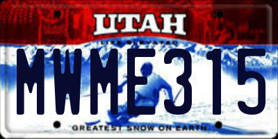 UT license plate MWME315