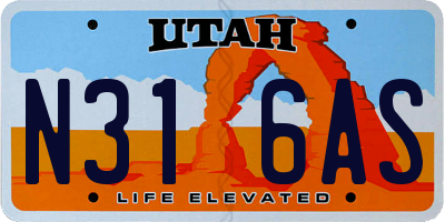 UT license plate N316AS