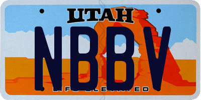 UT license plate NBBV