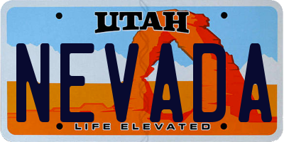 UT license plate NEVADA