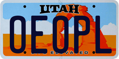 UT license plate OEOPL