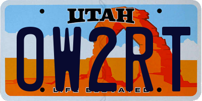 UT license plate OW2RT