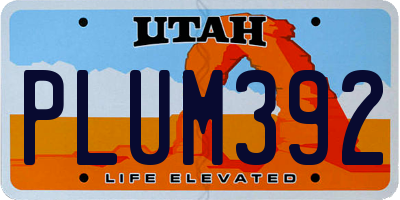 UT license plate PLUM392