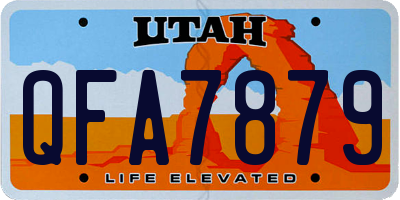 UT license plate QFA7879