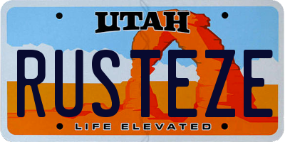 UT license plate RUSTEZE