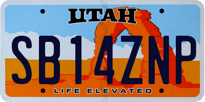 UT license plate SB14ZNP