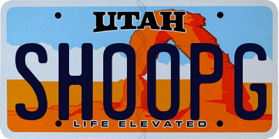 UT license plate SHOOPG