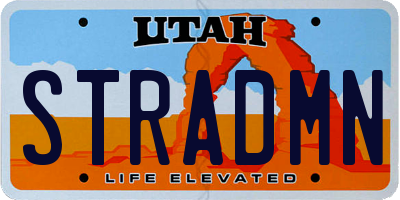 UT license plate STRADMN