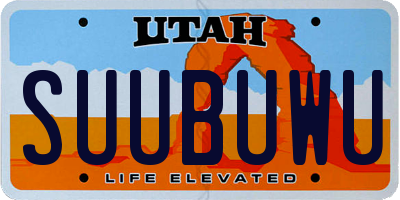 UT license plate SUUBUWU