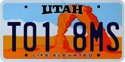 UT license plate T018MS