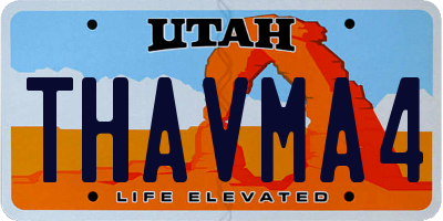 UT license plate THAVMA4