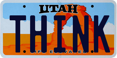 UT license plate THINK