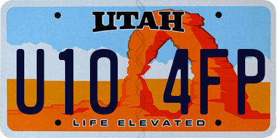 UT license plate U104FP