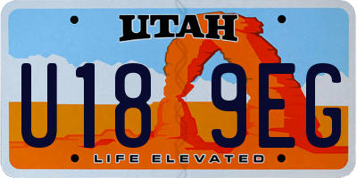 UT license plate U189EG