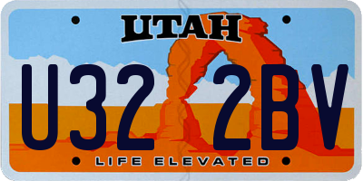 UT license plate U322BV