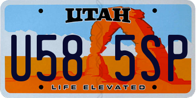 UT license plate U585SP