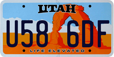 UT license plate U586DF