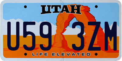 UT license plate U593ZM