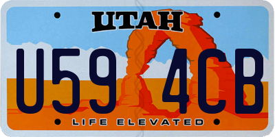 UT license plate U594CB