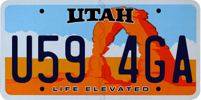 UT license plate U594GA