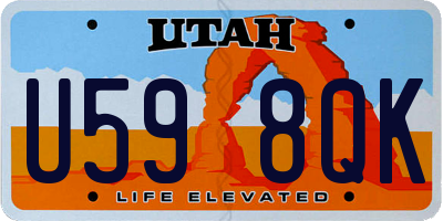 UT license plate U598QK