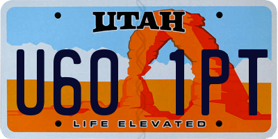 UT license plate U601PT
