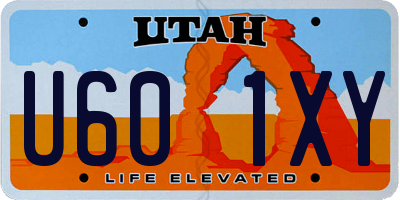 UT license plate U601XY
