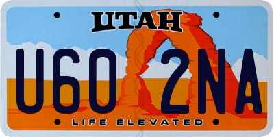 UT license plate U602NA