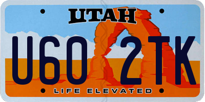 UT license plate U602TK