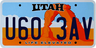 UT license plate U603AV