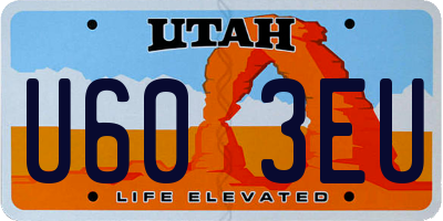 UT license plate U603EU