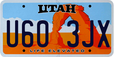 UT license plate U603JX