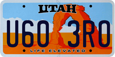 UT license plate U603RO
