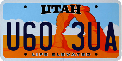 UT license plate U603UA