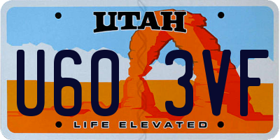 UT license plate U603VF