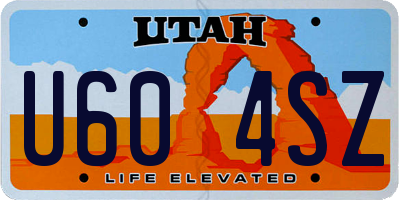 UT license plate U604SZ