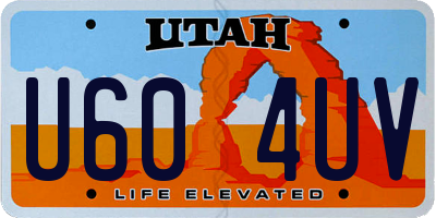 UT license plate U604UV
