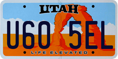 UT license plate U605EL