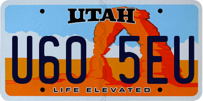 UT license plate U605EU