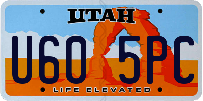 UT license plate U605PC