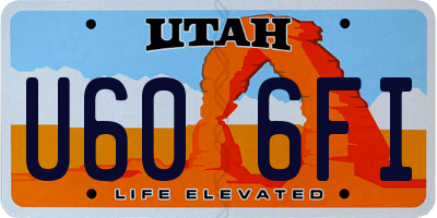 UT license plate U606FI