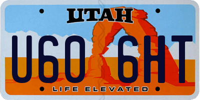 UT license plate U606HT
